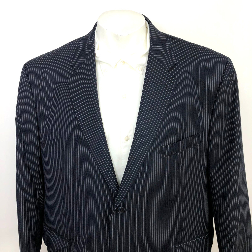 Calvin Klein MINT 46S 100% Wool Two Button Sport Suit Coat Jacket Navy Blue